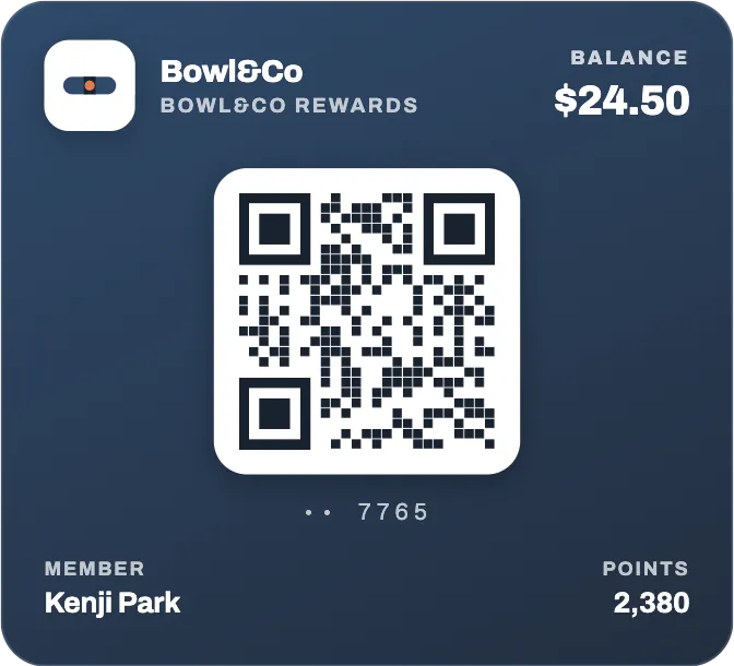 Bowl&Co rewards pass in Apple Wallet — balance and points
