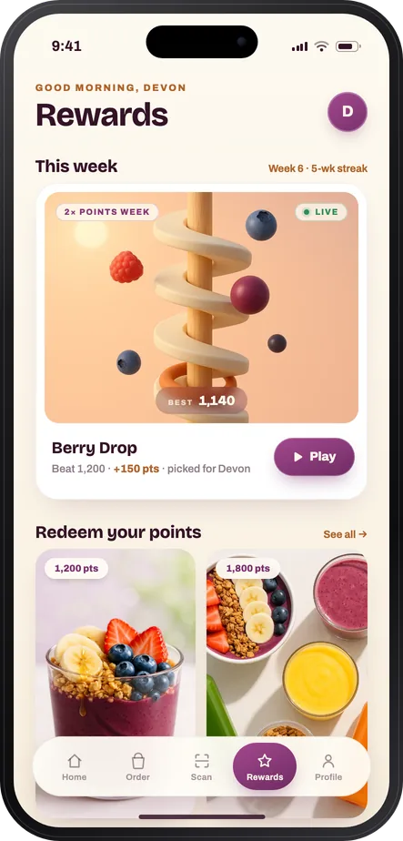Daybreak Blends rewards with the Berry Drop quest