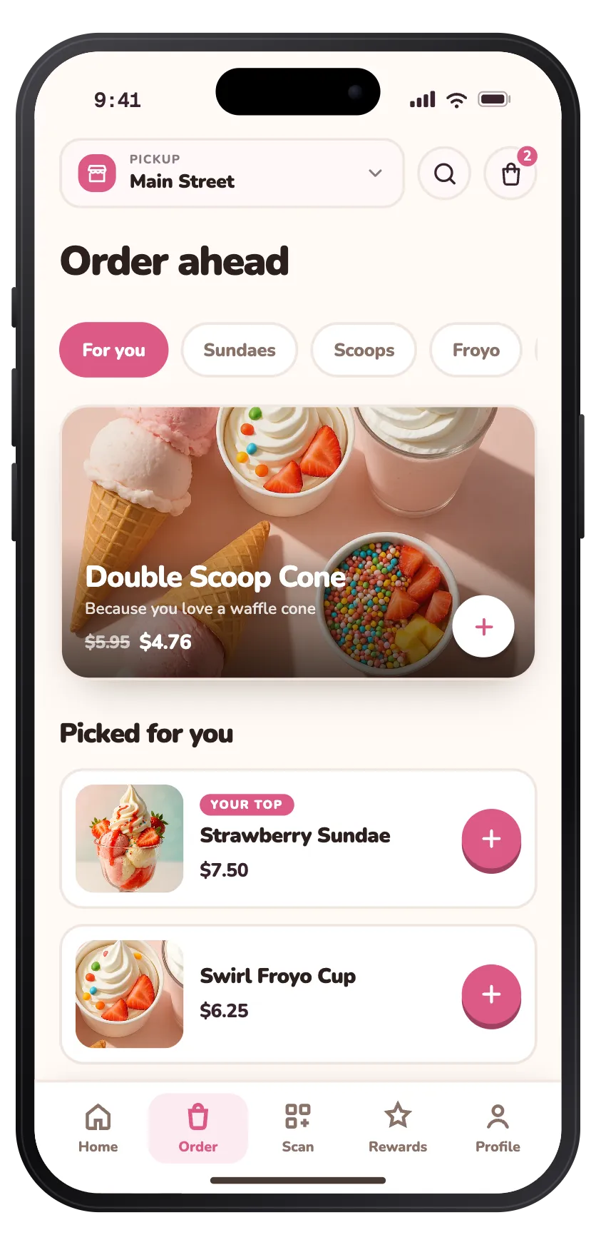 Ice cream brand ordering