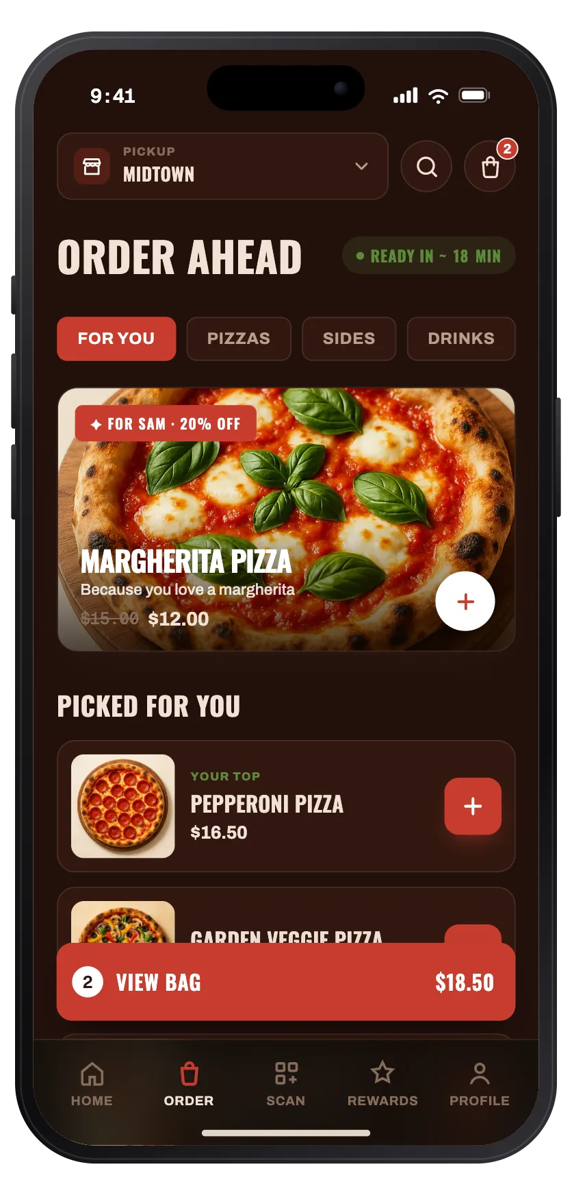 The bold direction's order-ahead menu